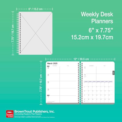 2026 BrownTrout Crackled Blush 6.5" x 7.75" Weekly Planner (9798330707904)