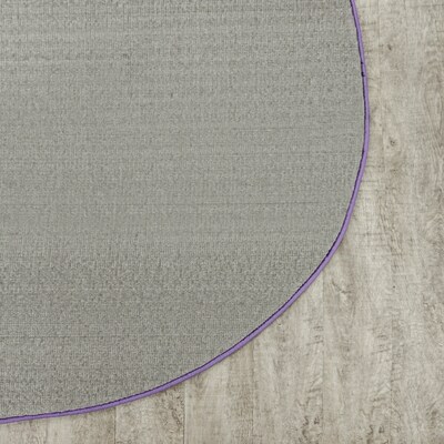 Joy Carpets Just Kidding Polyester 12' x 7'6" Oval Machine Tufted Rug, Violet (623SS-04)