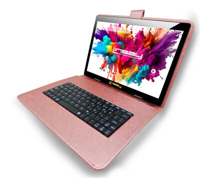 Linsay Octa Core 10.1" Tablet, 4GB RAM, 128GB Storage, Android 13 OS, Bundled with Keyboard Case, Briefcase & Stylus Pen