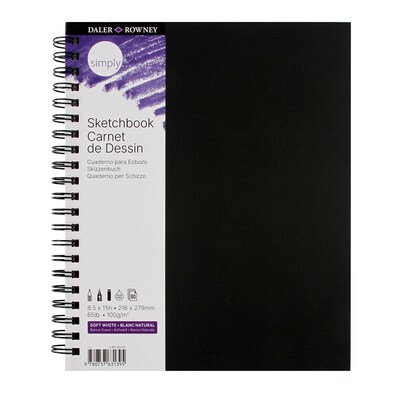 Daler-Rowney Simply 8.5 x 11 Hard Bound Sketch Book, 80 Sheets/Book, 3/Bundle (DRWD481500811-3)