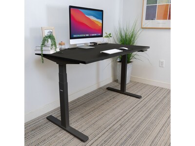 Mount-It! Ultimate 55"W Electric Rectangular Adjustable Standing Desk, Black (MI-18079)