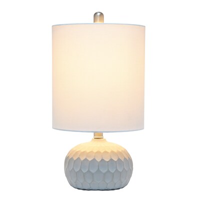 Lalia Home Concrete Thumbprint Table Lamp with Fabric Shade, White (LHT-5007-WH)