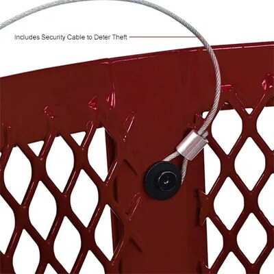 Global Industrial Outdoor Diamond Steel Trash Can w/ Dome Lid, 36 Gallon, Red (261948RD)