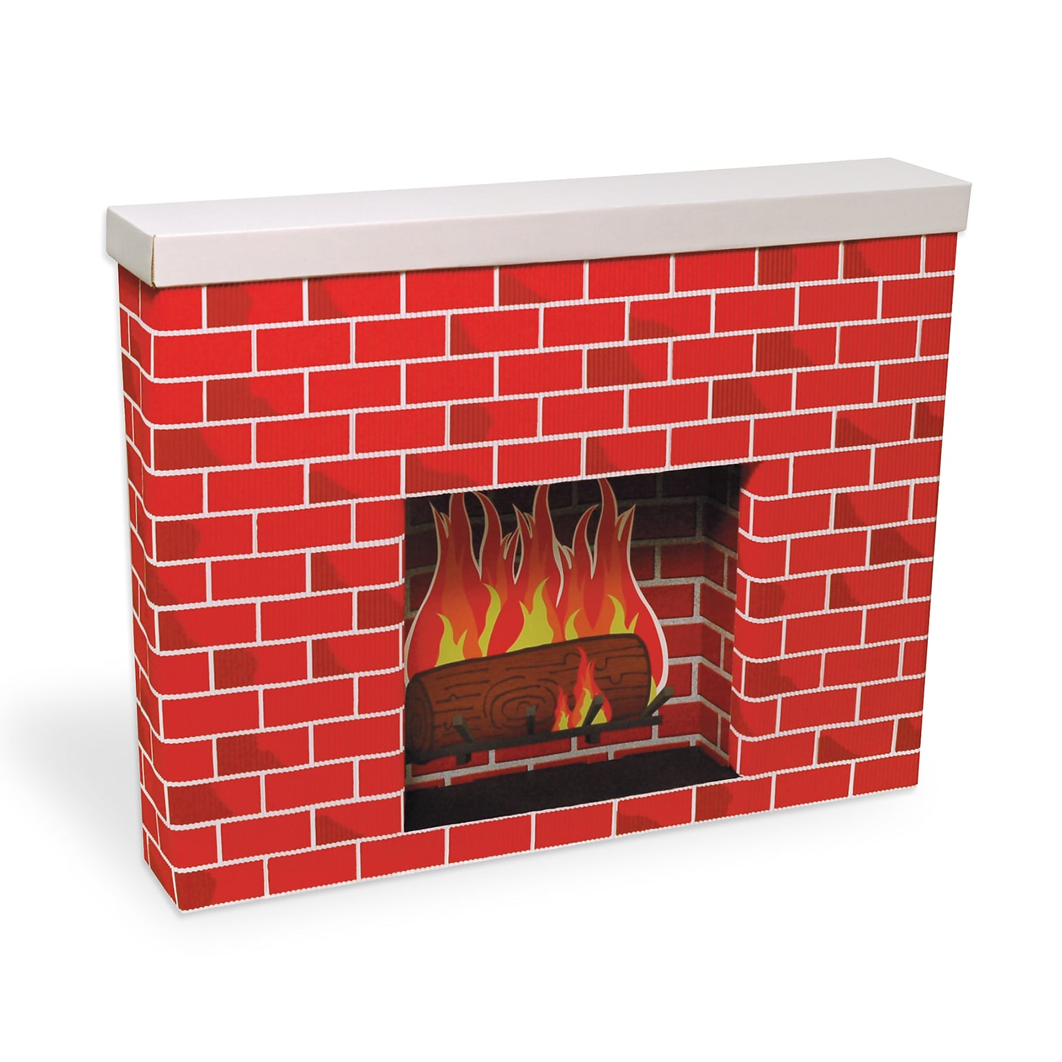 Pacon Corobuff Corrugated Fireplace, 7 x 30 x 38, Red Brick (PAC53080)