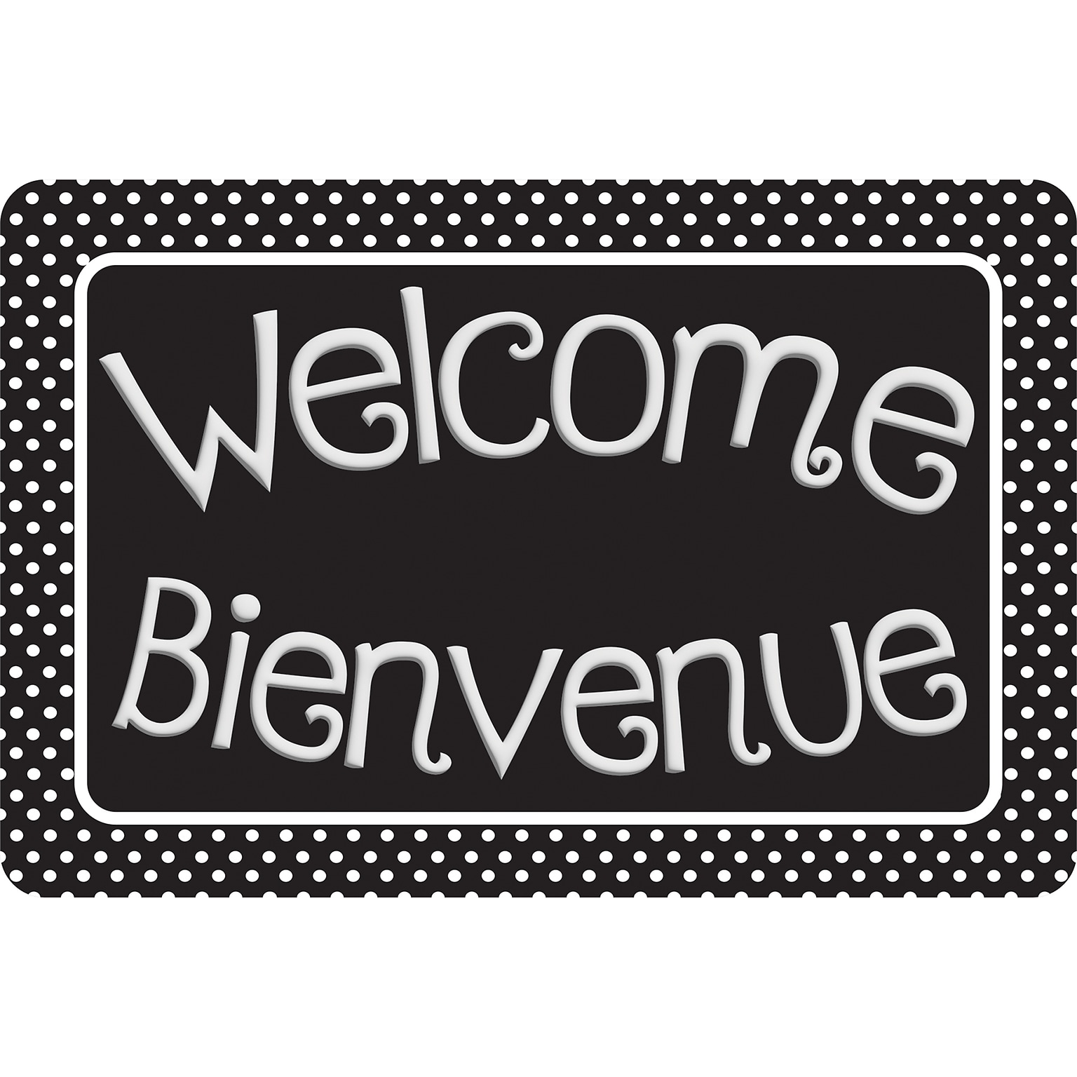 Ashley Productions The Original Fun Mat, Welcome Mat, 15.5 x 23.5, Bienvenue Welcome (ASH91549)