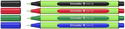 Schneider Line-Up Felt Pen, Fine Point, Assorted Colors, 4/Pack, 3 Packs/Bundle (191094)