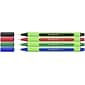 Schneider Line-Up Felt Pen, Fine Point, Assorted Colors, 4/Pack, 3 Packs/Bundle (191094)