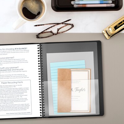 2027 AT-A-GLANCE Contemporary 7" x 8.75" Monthly Planner, Faux Leather Cover, Black (70-120X-05-27)