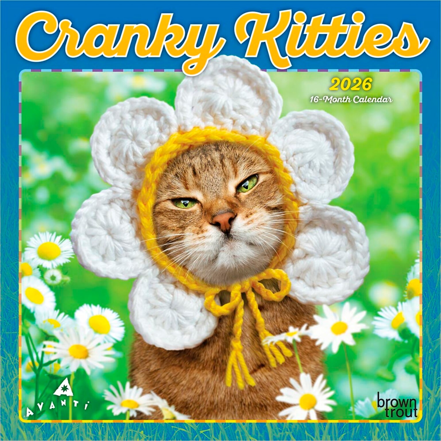 2026 BrownTrout Avanti Cranky Kitties 7 x 7 Monthly Wall Calendar (9798330701407)