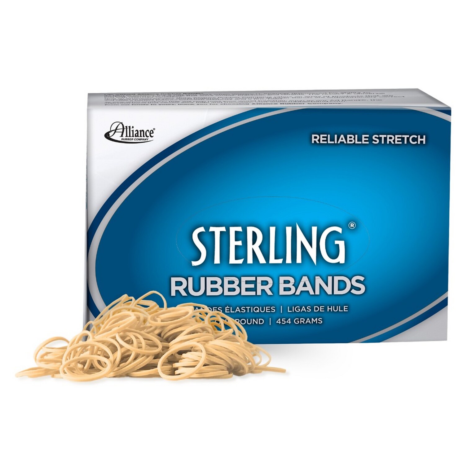 Alliance Sterling Multi-Purpose #10 Rubber Bands, 1-1/4 x 1/16, 5000/Pack (24105)