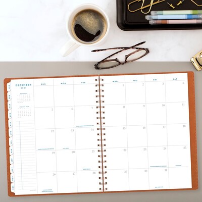 2027 AT-A-GLANCE Signature Collection 8.5" x 11" Weekly & Monthly Planner, Faux Leather Cover, Brown (YP905-09-27)