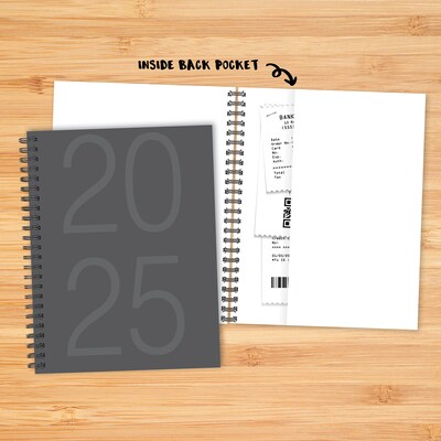2025 Willow Creek Charcoal Gray 6.5" x 8.5" Weekly & Monthly Planner Cover (48825)