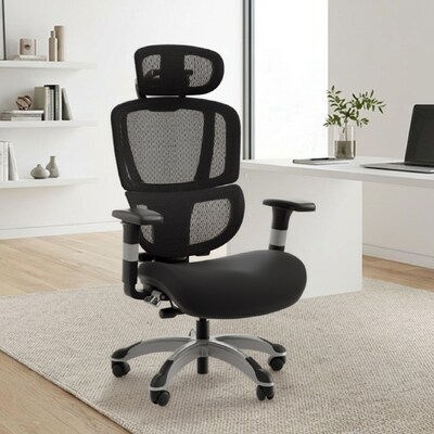Staples Hyken Pro Ergonomic Fabric Swivel Task Chair, Black (ST63228)