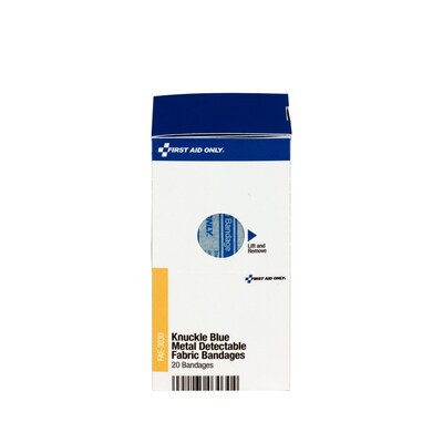 SmartCompliance Knuckle Metal Detectable Fabric Bandages, 1.5" x 3", 20/Box (FAE-3030)