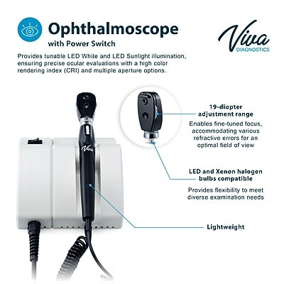 Viva Comfort integrated Diagnostic Wall System w/Ophthalmoscope, Otoscope, Thermometer, Ear Specula Dispenser (ME914-02-OOIE-MK)