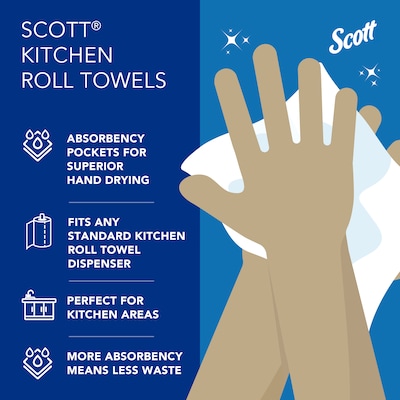 Scott Recycled Paper Towels, 1-ply, 128 Sheets/Roll, 20 Rolls/Pack (41482)