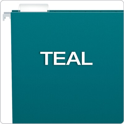 Pendaflex Recycled Hanging File Folders, 1/5 Tab, Letter Size, Teal, 25/Box (81614)