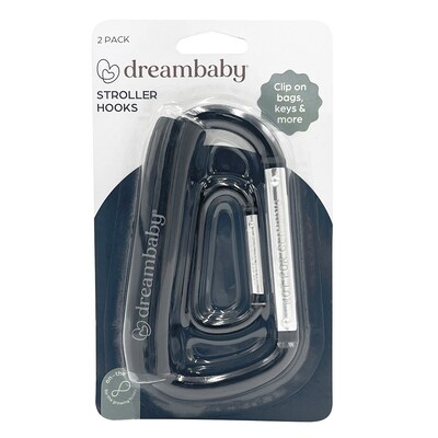 Dreambaby Stroller Hooks, Black/Gray, Steel and Plastic, 2/Pack, 3 Packs (DB-L260-3)