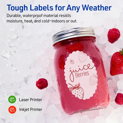 Avery Waterproof Oval Scalloped Laser Multipurpose Labels, 2" x 3", White, 400/Box (19479399202)