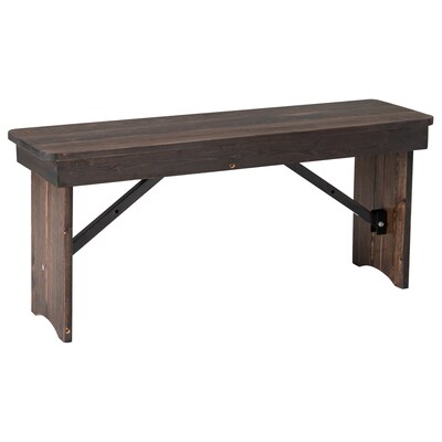 Flash Furniture HERCULES Solid Pine 2-Seat Folding Farm Bench, Mahogany (XAB40X12MG)