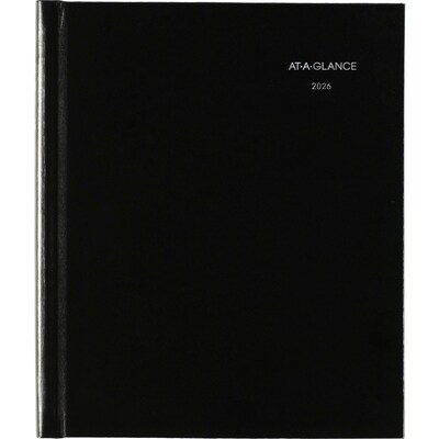 2026 AT-A-GLANCE DayMinder 7" x 8.5" Monthly Planner, Faux Leather Cover, Black (G400H-00-26)