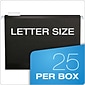 Pendaflex Reinforced Hanging File Folders, 1/5 Tab, Letter Size, Black, 25/Box (PFX 4152 1/5 BLA)