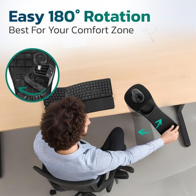 Purely 5920 Foam Non-Skid Arm Rest Mouse Pad, Black (PARE5920MP)