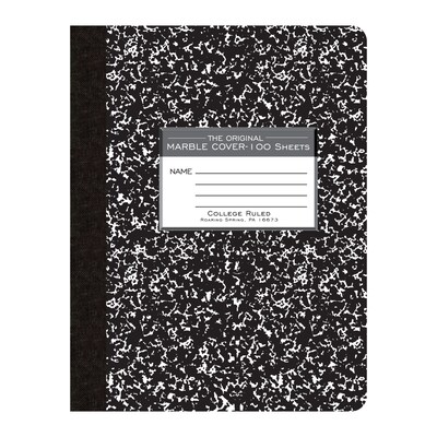 Roaring Spring Paper Products Composition Notebooks, 7.5" x 9.75", College Ruled, 100 Sheets, Black, /Carton (77264CS)