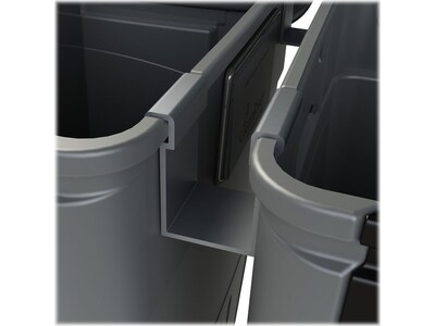 CleanRiver FlexE Plastic Dual-Stream Recycling Station, 100 Gallon, Gray (FX100B-GY2-W-BK-R-BE)