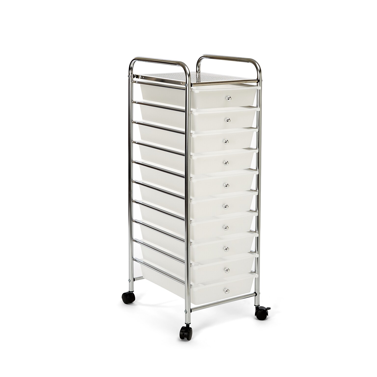Seville Classics 10-Drawer Storage Cart, Frosted White (SHE16218WB)