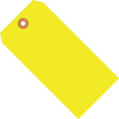 SI Products Shipping Tags, #5, 4.75 x 2.375, Fluorescent Yellow, 1000/Carton (G12051A)