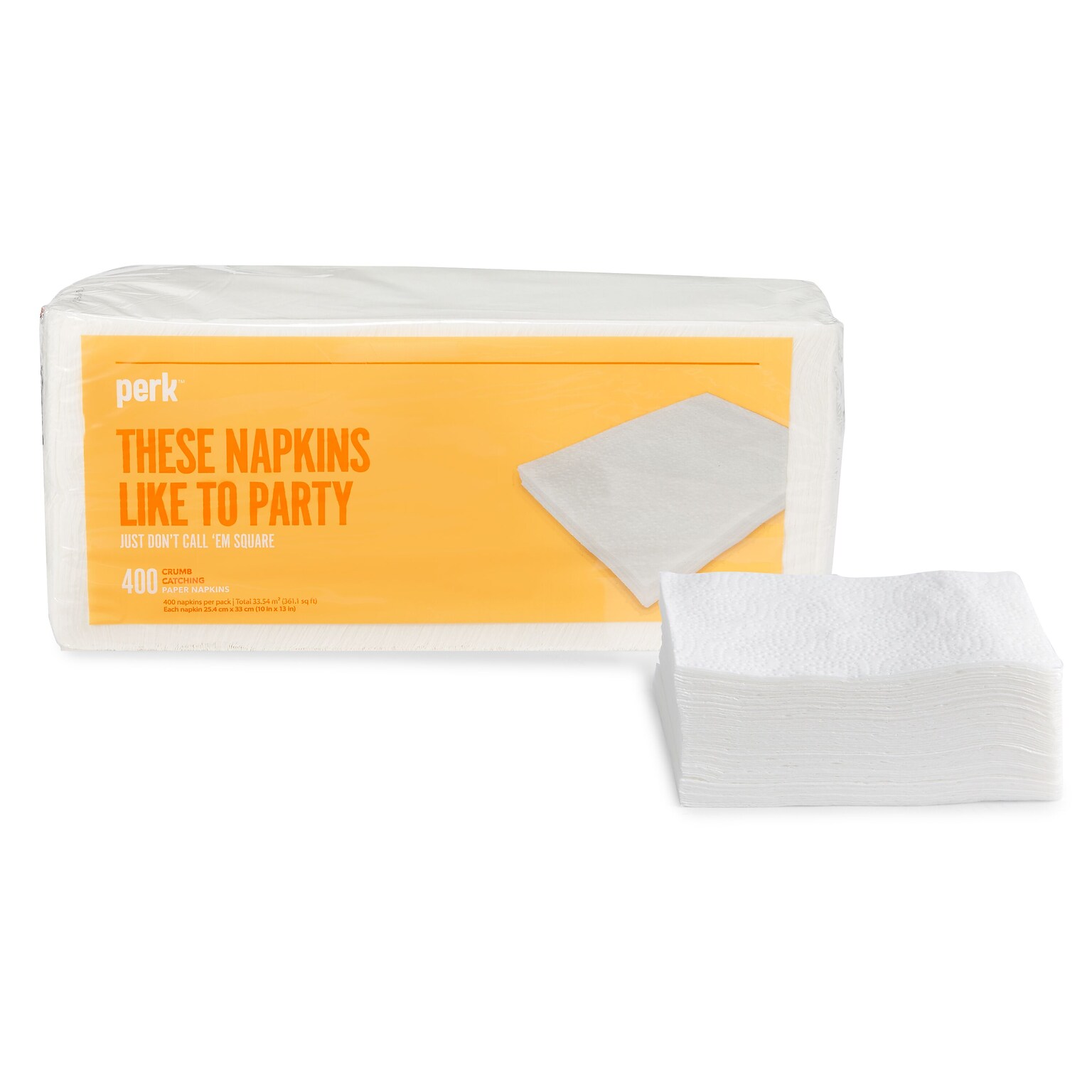 Perk™ Luncheon Lunch Napkin, 1-ply, White, 400 Napkins/Pack (PK28584)