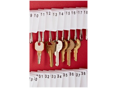 AdirOffice 60-Key Digital Lock Key Cabinet with Key Tags, Red (680-60-RED-689-PKG)