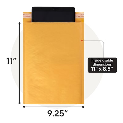 Quill Brand® 9.25" x 11" Self-Sealing Bubble Mailer, #2, 25/Carton (ST56647B)