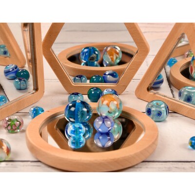 Learn Well Little Looking Shape Mirrors, Assorted Colors, 4/Set (YUSE0321)