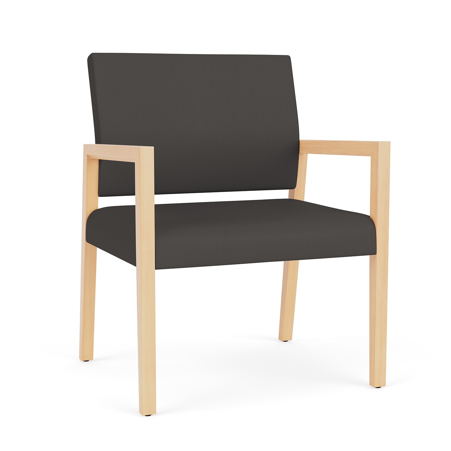 Lesro Brooklyn Vinyl Guest Chair, Patriot Plus Charcoal/Natural (BK1201.WNA-01PPCH)