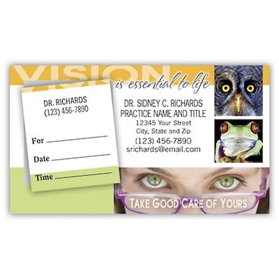 Custom Full Color Sticker Appt. Cards, Middle Rectangle, Flat Print, Horizontal, 1-Sided