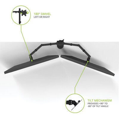 Kanto Height Adjustable Desktop Arm Dual Monitor Stand for 17" - 27" Monitors, Black (DML2000)