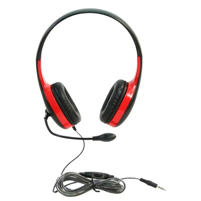 Califone KH-08 On-Ear Headset Headphones, Red (CAFKH08GTRD)