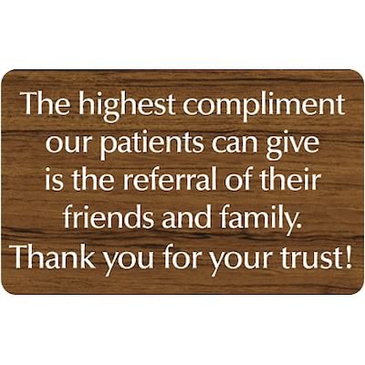 Medical Arts Press® Standard Message Screen-Printed Office Signs; Referral Thank You