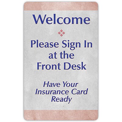 Medical Arts Press® Private Message Signs; Insurance Card