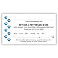 Medical Arts Press® 2-Color Veterinary Appointment Cards; Paw Prints, Blue