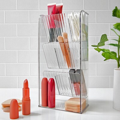 Azar Three Tier Tilt Organizer, 9.87" x 4.75"x 3.12", Clear (556762)