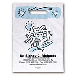 Medical Arts Press® Dental Personalized 2-Color Supply Bags; 7-1/2x9, Dentist Office Cartoon, 100 B