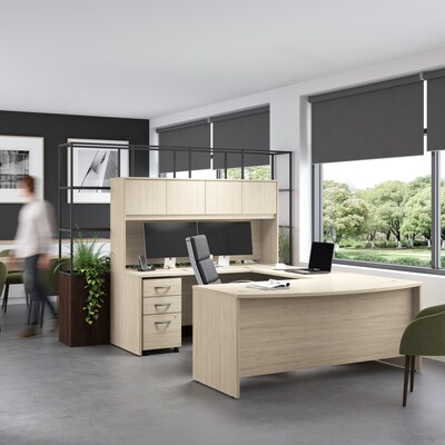Bush Business Furniture Studio C 60"W L Shaped Desk with Return, Natural Elm (STC050NE)