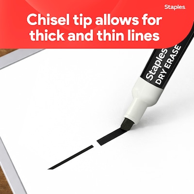 Staples Remarx Dry Erase Marker, Chisel Tip, Black, 36/Pack (ST62937)