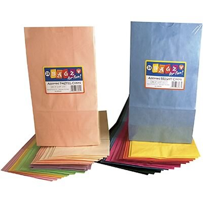 Hygloss Craft Bags, Pinch Bottom, 12 x 15, Assorted Colors, Pack of 14 (HYG51014Q)
