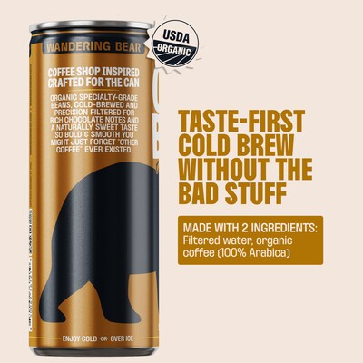 Wandering Bear Straight Black Cold Brew Coffee, 8 oz., 12/Carton (WBC00019)