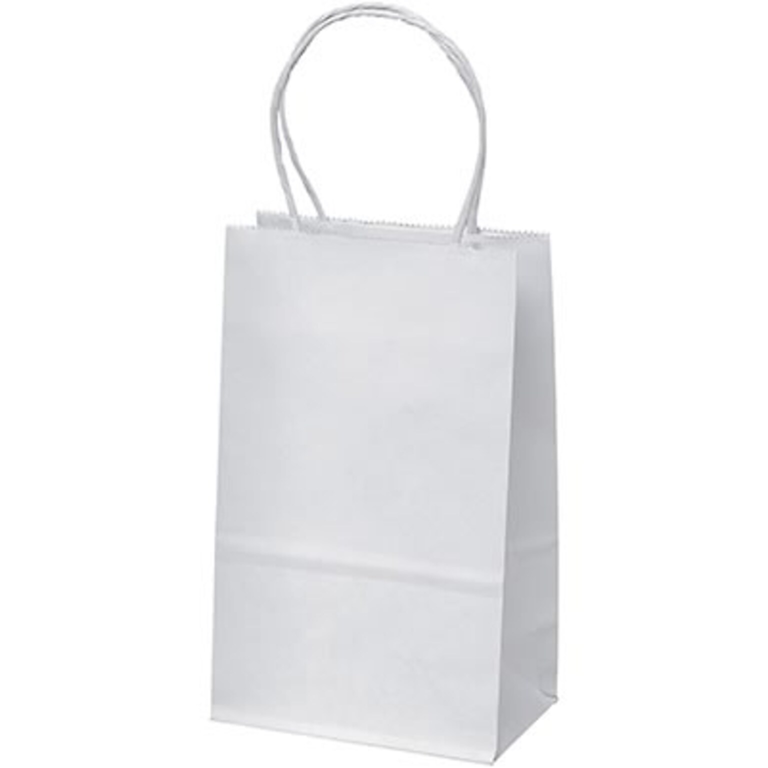 Custom Paper Gift Bag Totes; White, 5x3, 250 Count