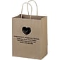 Custom Classic Paper Bags; Brown Kraft, 9-3/4x7-3/4x4-3/4"